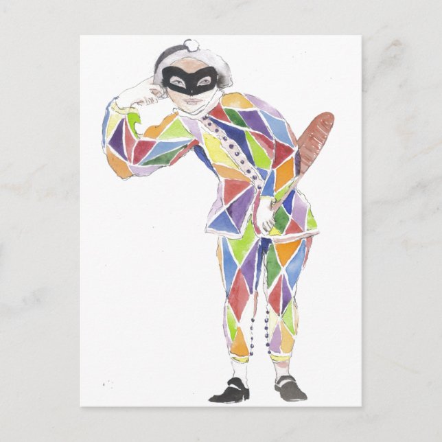 Harlekin Postkarte (Vorderseite)