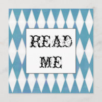 Harlekin-quadratische Alice im Wunderlandeinladung