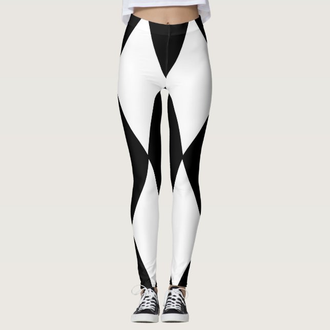 Harlekin Schwarzweiss Leggings (Vorderseite)