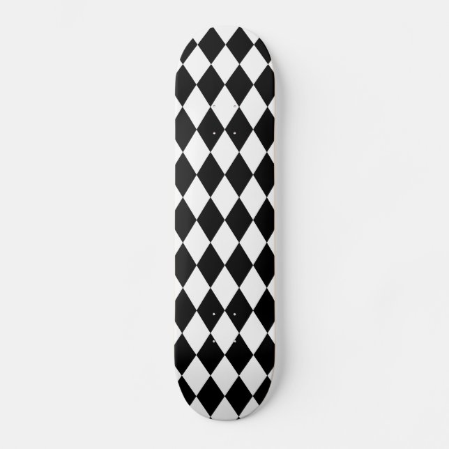 Harlekin Schwarzweiss Skateboard (Vorderseite)