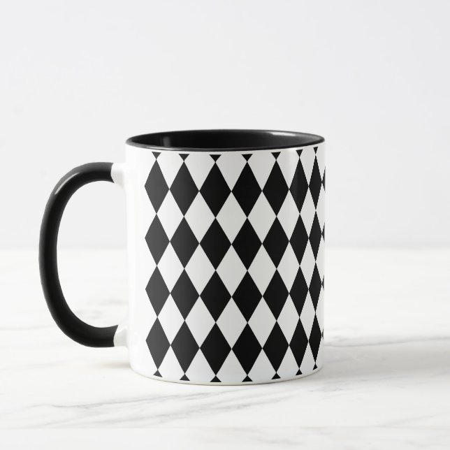 Harlekin Schwarzweiss Tasse (Links)
