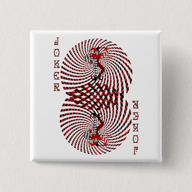 Harlekin-schwindliger Joker-Knopf Button (Vorderseite)