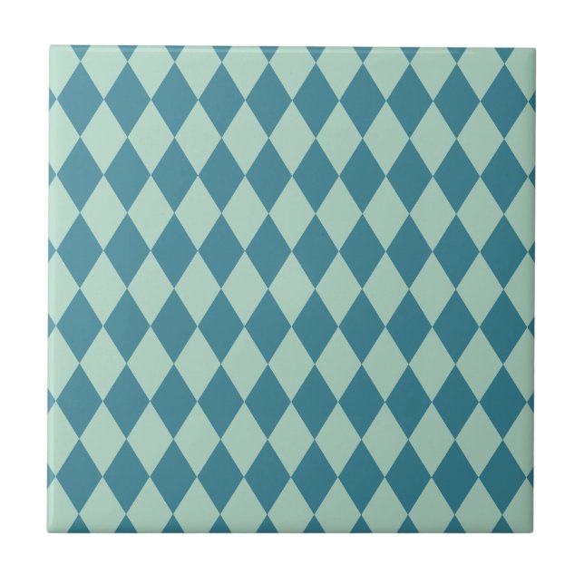 Harlekin Seafoam und aquamarines Fliese (Vorderseite)