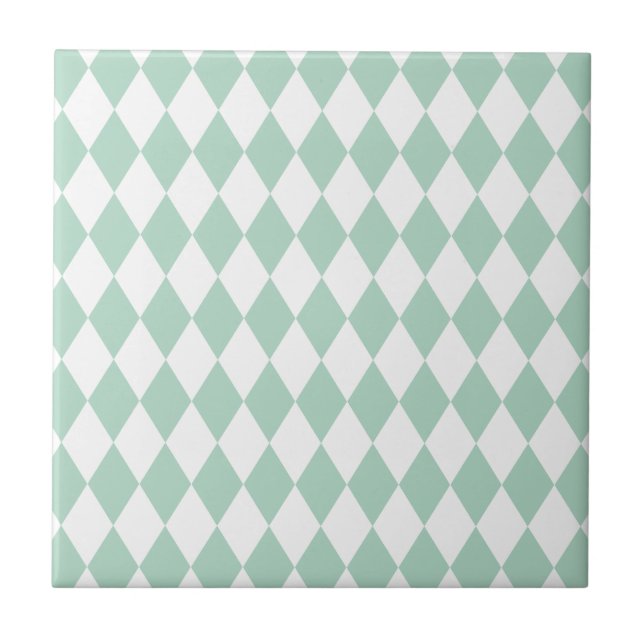 Harlekin Seafoam und Weiß Fliese (Vorderseite)
