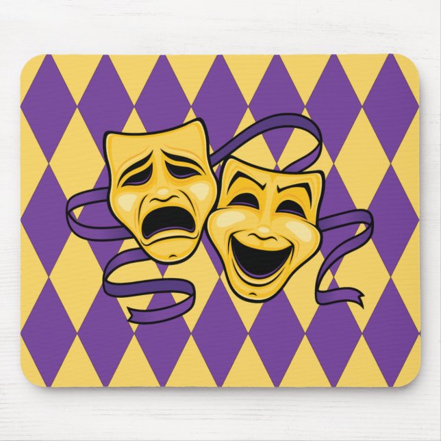 Harlekin-Theater maskiert Mausunterlage Mousepad (Vorne)