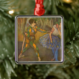 Harlekin und Columbine von Edgar Degas Vintage-Kun Silbernes Ornament