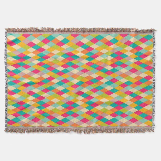 Harlekin Vintage-Muster Decke (Vorderseite)