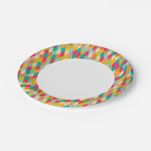 Harlekin Vintage-Muster Pappteller