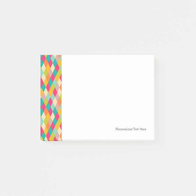 Harlekin Vintage-Muster Post-it Klebezettel (Vorderseite)