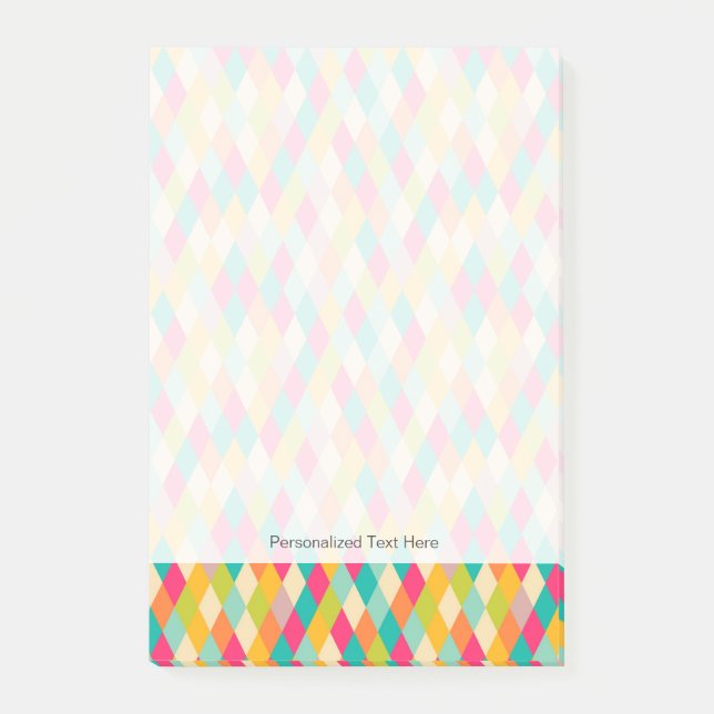 Harlekin Vintage-Muster Post-it Klebezettel (Vorderseite)