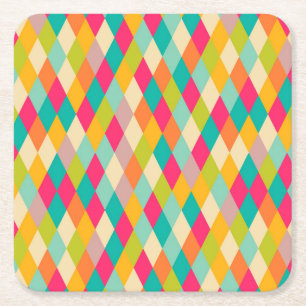 Harlekin Vintage-Muster Rechteckiger Pappuntersetzer