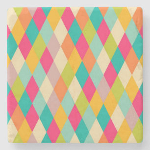 Harlekin Vintage-Muster Steinuntersetzer