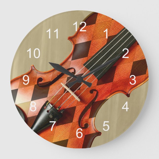 Harlekin-Violine Große Wanduhr (Vorderseite)