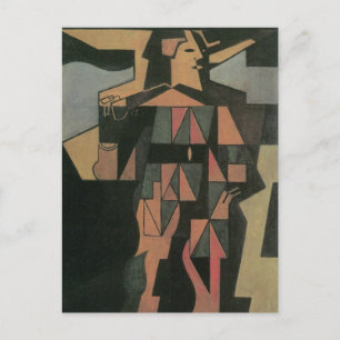 Harlekin von Juan Gris, Vintage Cubism Kunst Postkarte