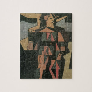 Harlekin von Juan Gris, Vintage Cubism Kunst Puzzle