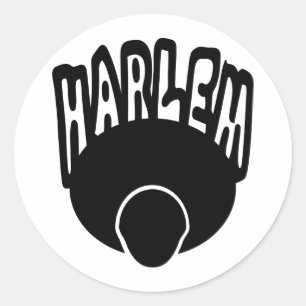 Harlem-Graffiti, die aus großem Afro mit Gesicht Runder Aufkleber