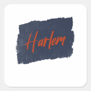 Harlem Handgeschriebene Red Typografie Quadratischer Aufkleber