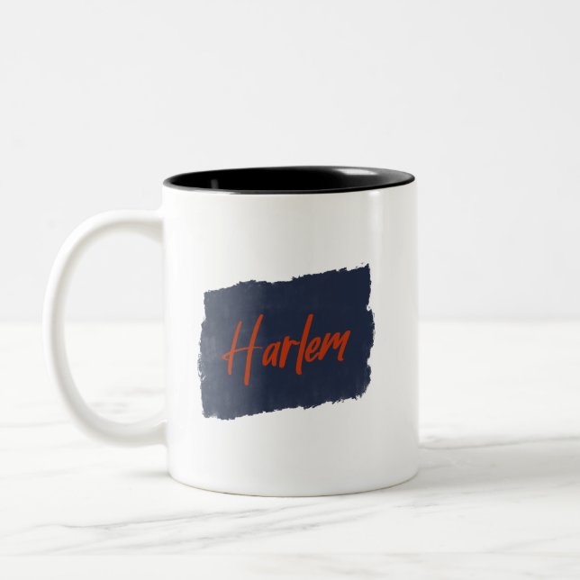 Harlem Handgeschriebene Red Typografy Coffee Tasse (Links)