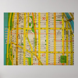 Harlem, Manhattan Vintag Map Poster