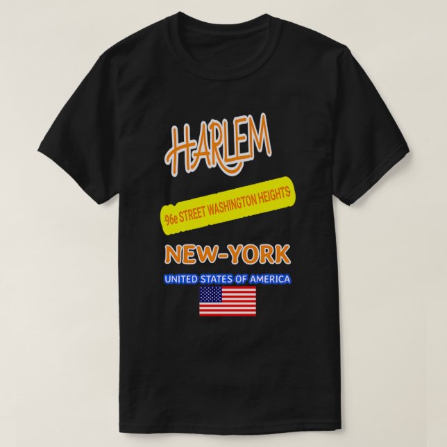 HARLEM New York 96. STREET WASHINGTON HEIGHTS  T-Shirt (Design vorne)