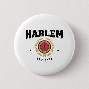 Harlem New York Black Button