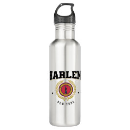 Harlem New York Black Edelstahlflasche