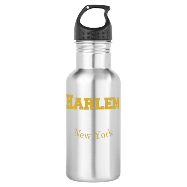 Harlem New York Gold Edelstahlflasche (Vorderseite)