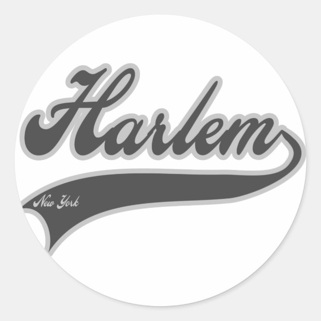 Harlem New York Runder Aufkleber (Vorderseite)