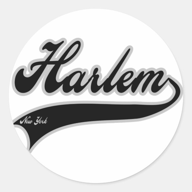 Harlem New York Runder Aufkleber (Vorderseite)