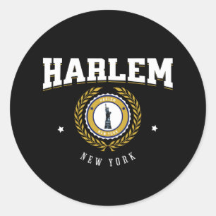 Harlem New York White Runder Aufkleber
