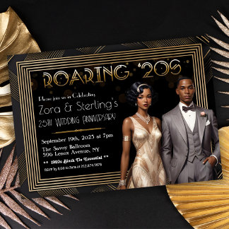 Harlem Nights Afroamerikanischer Hochzeitstag Einladung
