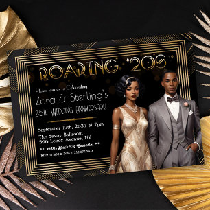 Harlem Nights Afroamerikanischer Hochzeitstag Jubi Einladung