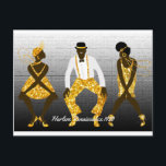 Harlem Renaissance 1920 Postkarte<br><div class="desc">Harlem Renaissance 1920,  Charleston Silhouette,  Happy New Year,  2020,  Mixed Media Digital Graphic</div>