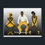 Harlem Renaissance 1920 Postkarte<br><div class="desc">Harlem Renaissance 1920,  Charleston Silhouette,  Happy New Year,  2020,  Mixed Media Digital Graphic</div>