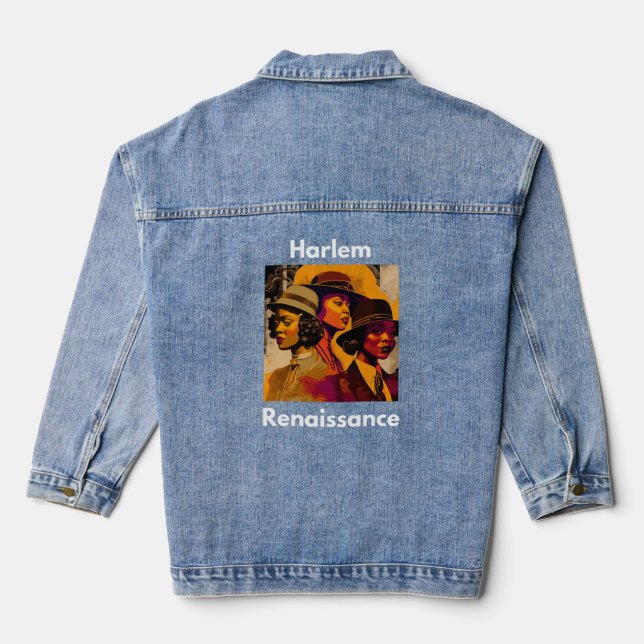 Harlem Renaissance Abstrakt Art Black History Mont Jeansjacke (Rückseite)