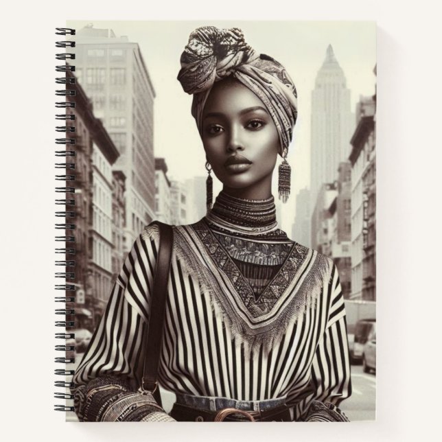 Harlem Renaissance Sophisticy Lady Notizbuch (Vorderseite)