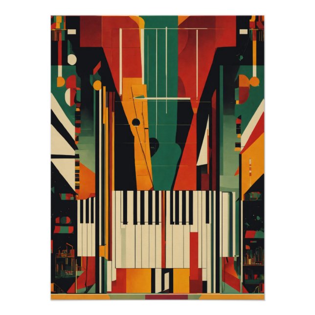 Harlem Renaissance Vintage Piano Poster (Vorderseite)