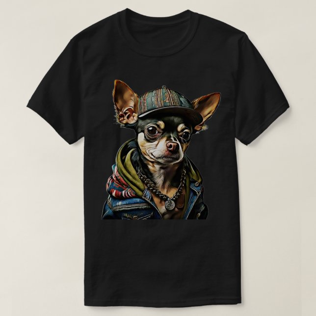 Harlem Style Chihuahua T-Shirt (Design vorne)