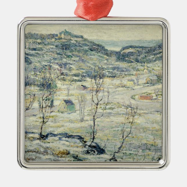 Harlem Valley im Winter (New Yorker Szene) Ornament Aus Metall (Vorne)