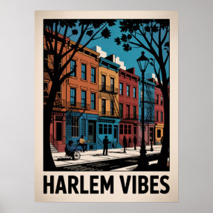 Harlem Vibes Farbige Brownstone-Kunst Poster