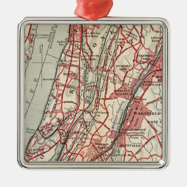 Harlem, Yonkers, Pelham Landsitz, New York Silbernes Ornament (Vorne)