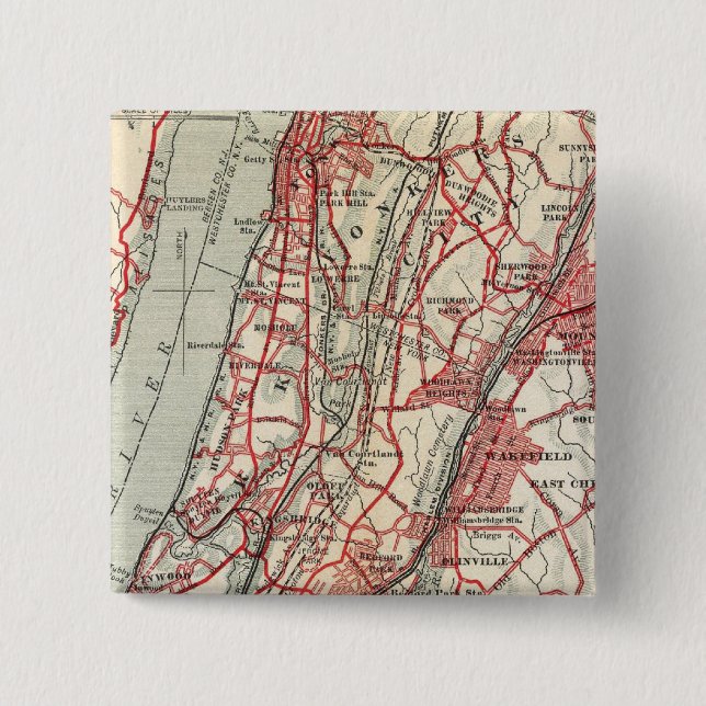 Harlem, Yonkers, Pelham Manor, New York Button (Vorderseite)