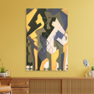 Harlequin am Tisch von Juan Gris, Vintager Kubismu Leinwanddruck