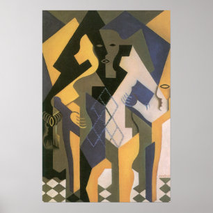 Harlequin am Tisch von Juan Gris, Vintager Kubismu Poster