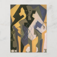 Harlequin am Tisch von Juan Gris, Vintager Kubismu