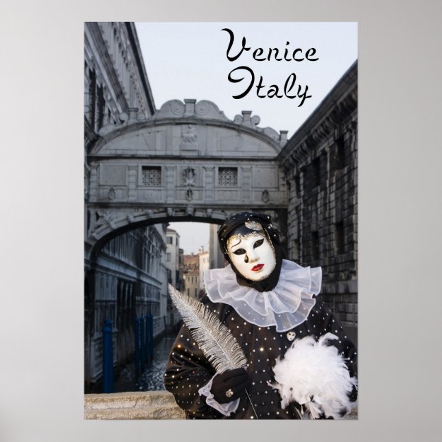 Harlequin an der Seufzerbrücke Poster (Vorne)