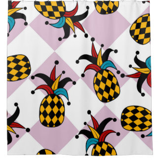 Harlequin Ananas: Stylized Doodle Vintag Duschvorhang