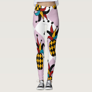 Harlequin Ananas: Stylized Doodle Vintag Leggings