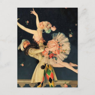 "Harlequin and Columbine" von FX Leyendecker Postkarte