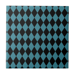 Harlequin Aquamarin und schwarz Fliese
